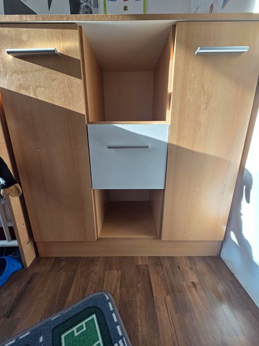 Wickelkommode holz braun weiß - holz, braun/weiß