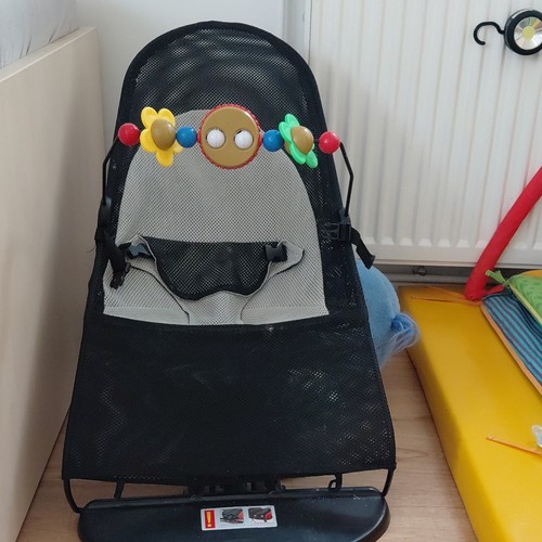 Babywippe schwarz grau - schwarz/grau, mit