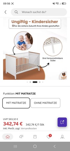 Best for kids babybett weiß - for,