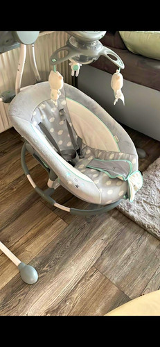 Babywippe wippe grau weiß - wippe, grau/weiß