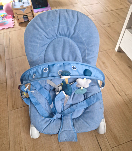Babywippe blau gepolstert mit - babywippe,